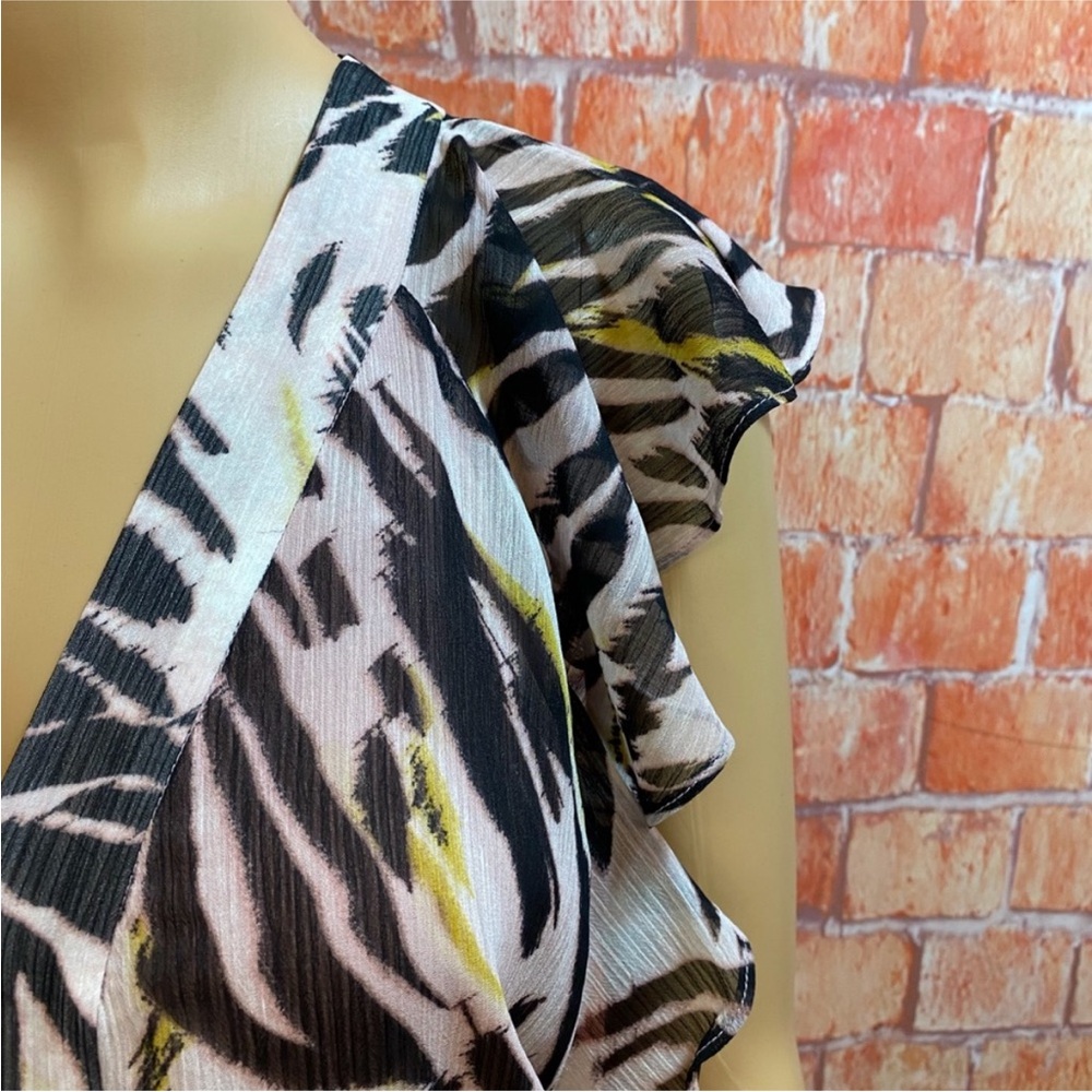 Bar III Zebra Print Chiffon Dress - Picture 4 of 14